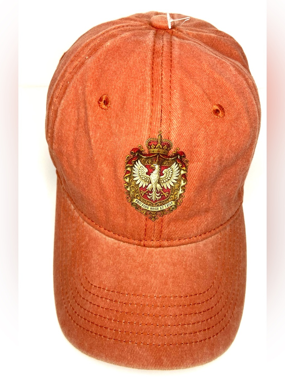NWOT PANDAIZE Washed Orange Crest Baseball Cap